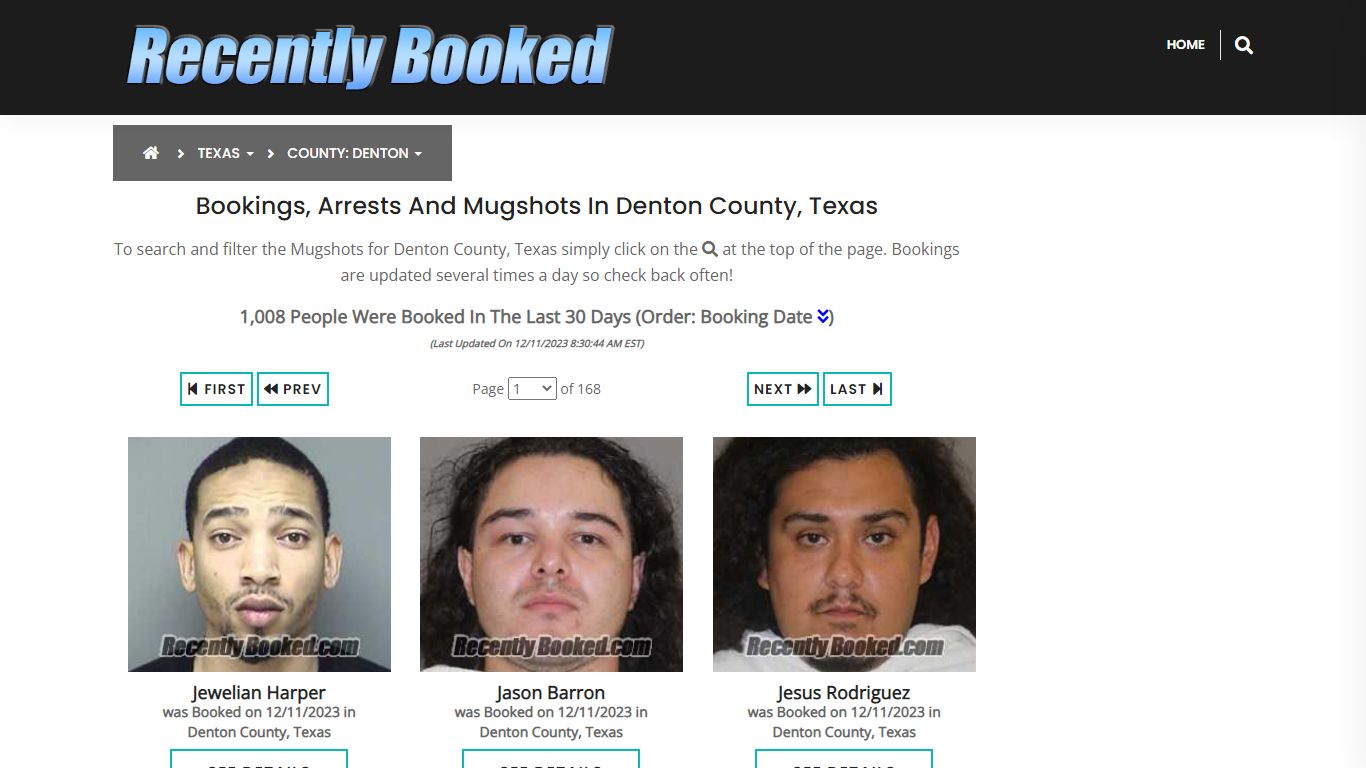 Recent bookings, Arrests, Mugshots in Denton County, Texas